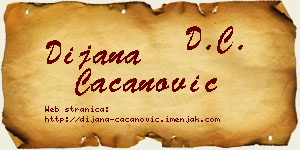 Dijana Cacanović vizit kartica